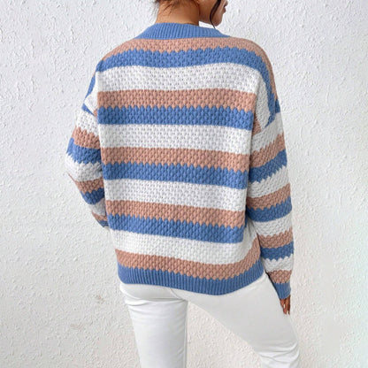 Image of Sheryl | Women's Striped Crew Neck Sweater