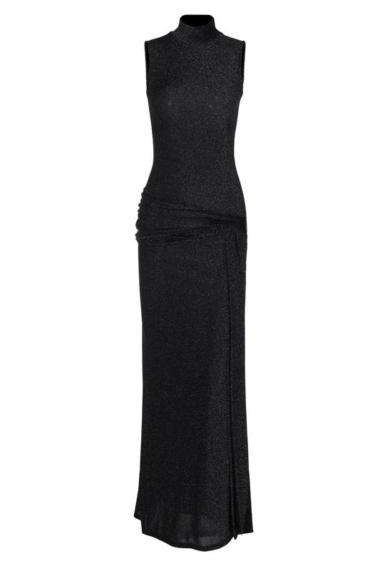 Women's Maxi Dress Metallic Ribbon Detail