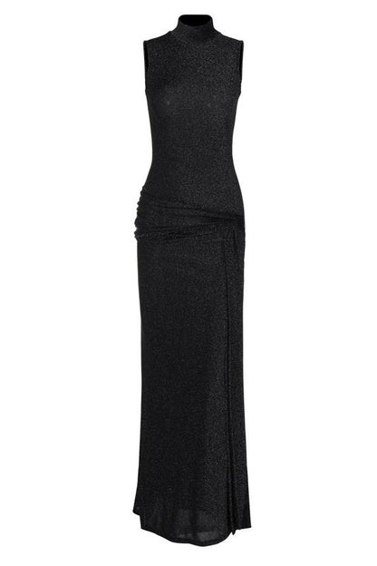 Women's Maxi Dress Metallic Ribbon Detail