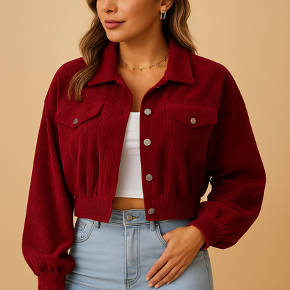 Classic Womens Corduroy Blazer Jacket - VibreMode