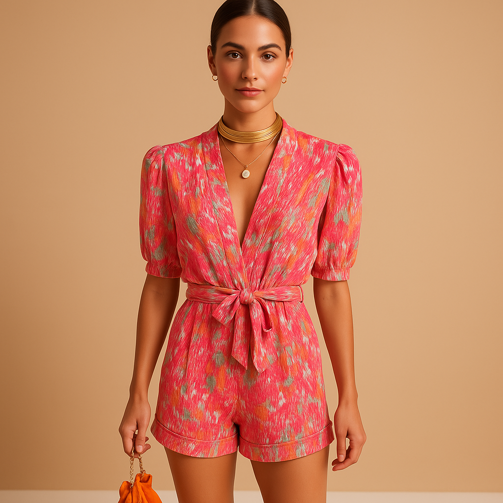 Chic Printed Romper for Women - VibreMode