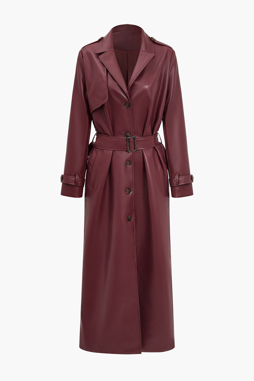 Women's Long Belted Trench Coat - VibreMode