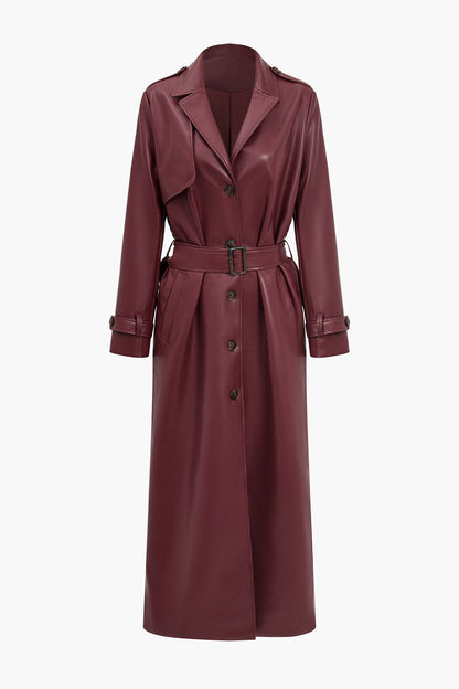 Women's Long Belted Trench Coat - VibreMode