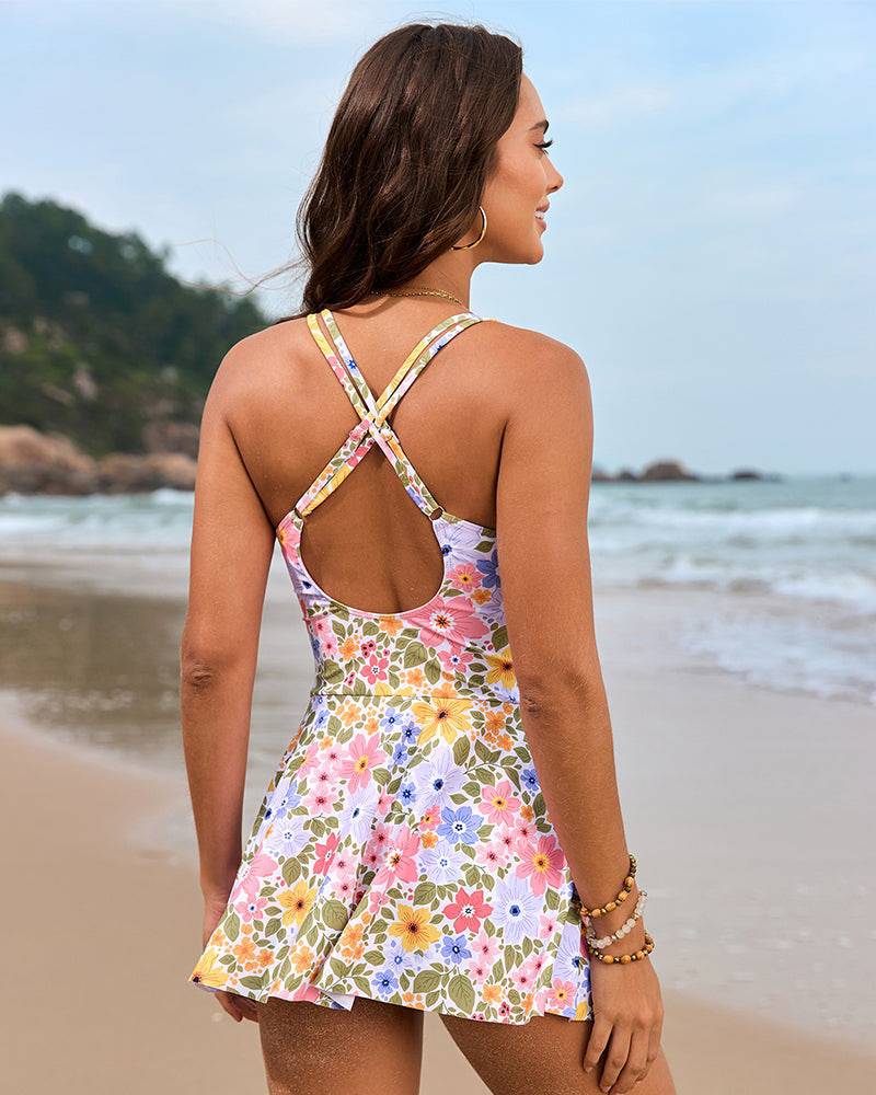 Slimming Women's Beach Swim Dress Swimsuit