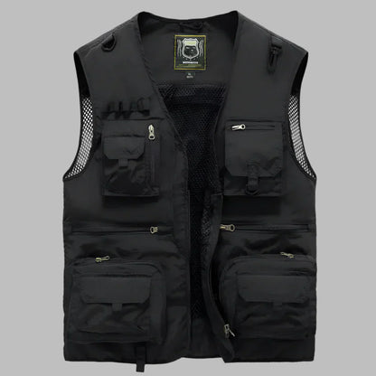 Men's Summer Vest Multi Pocket Cotton Beige