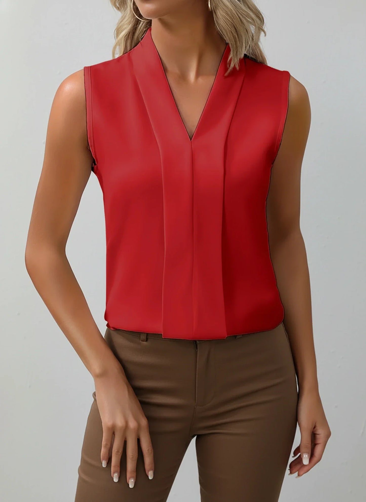Women's V-Neck Sleeveless Blouse