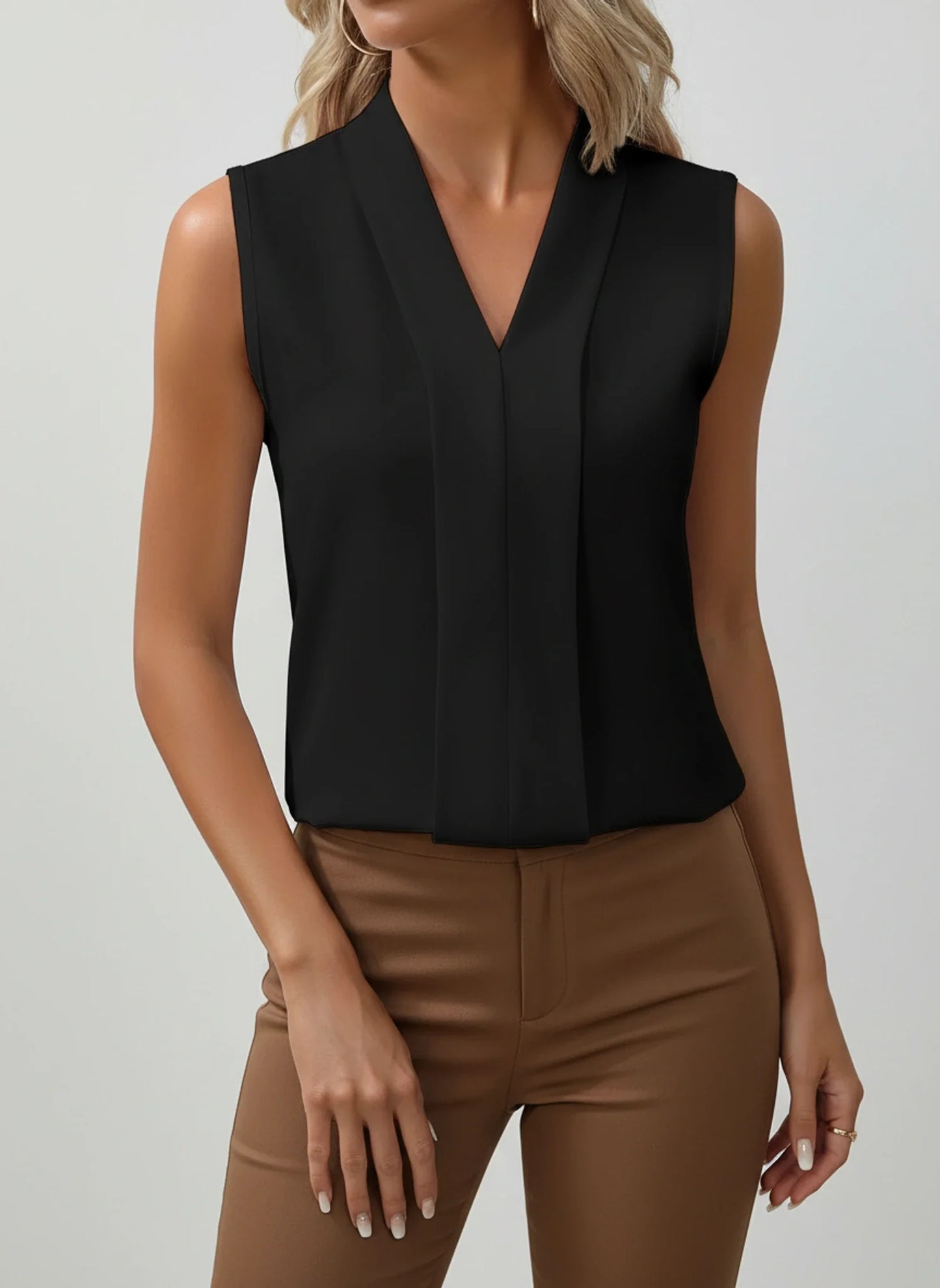 Women's V-Neck Sleeveless Blouse