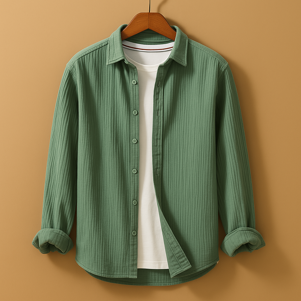 Slim fit button down dress shirt for men with a classic collar and comfortable tailored fit, ideal for office wear, casual outfits, and formal occasions.