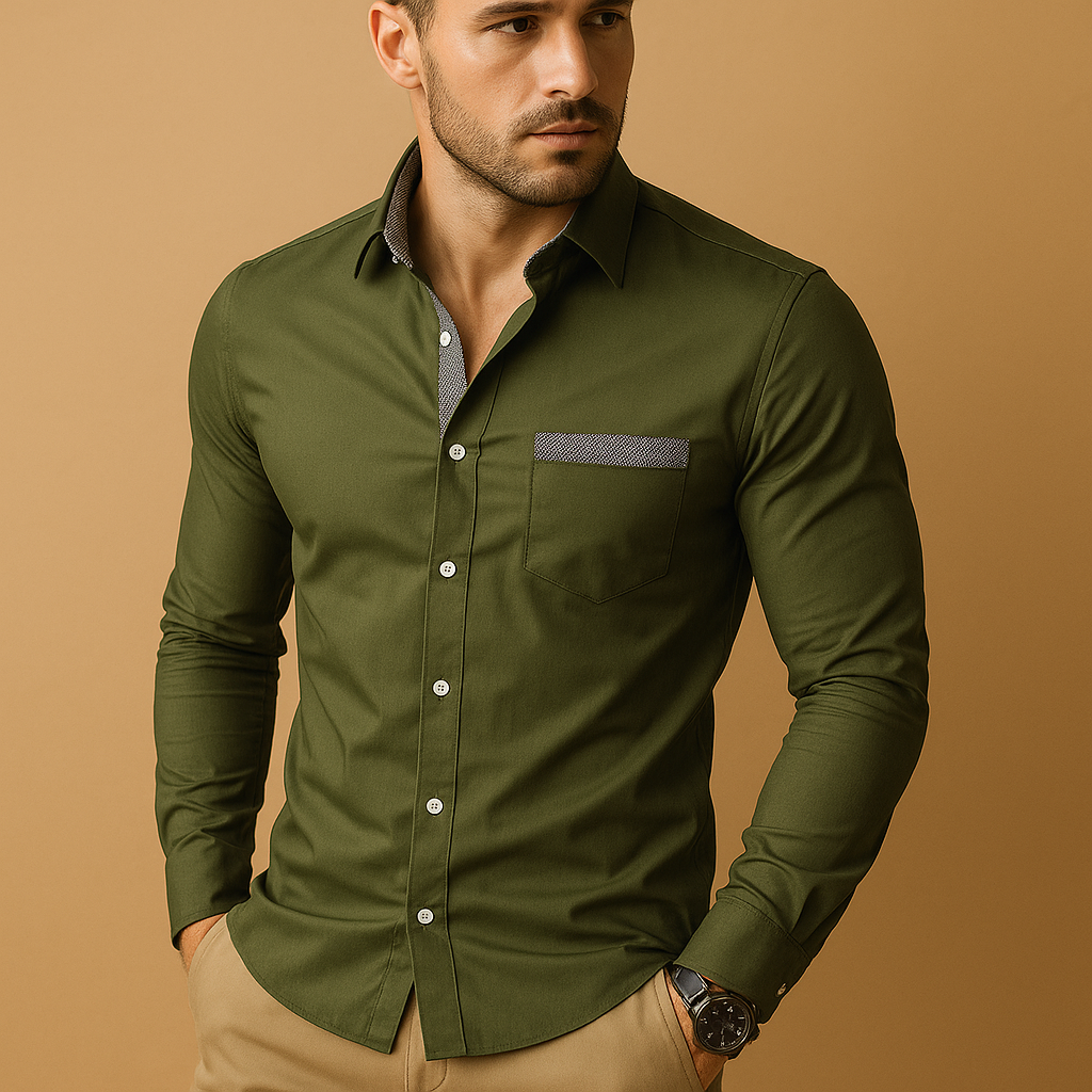 Regular Fit Classic Mens Button Down Shirt - VibreMode