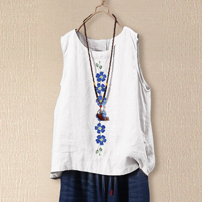 Women's Floral Blouse Sleeveless - VibreMode