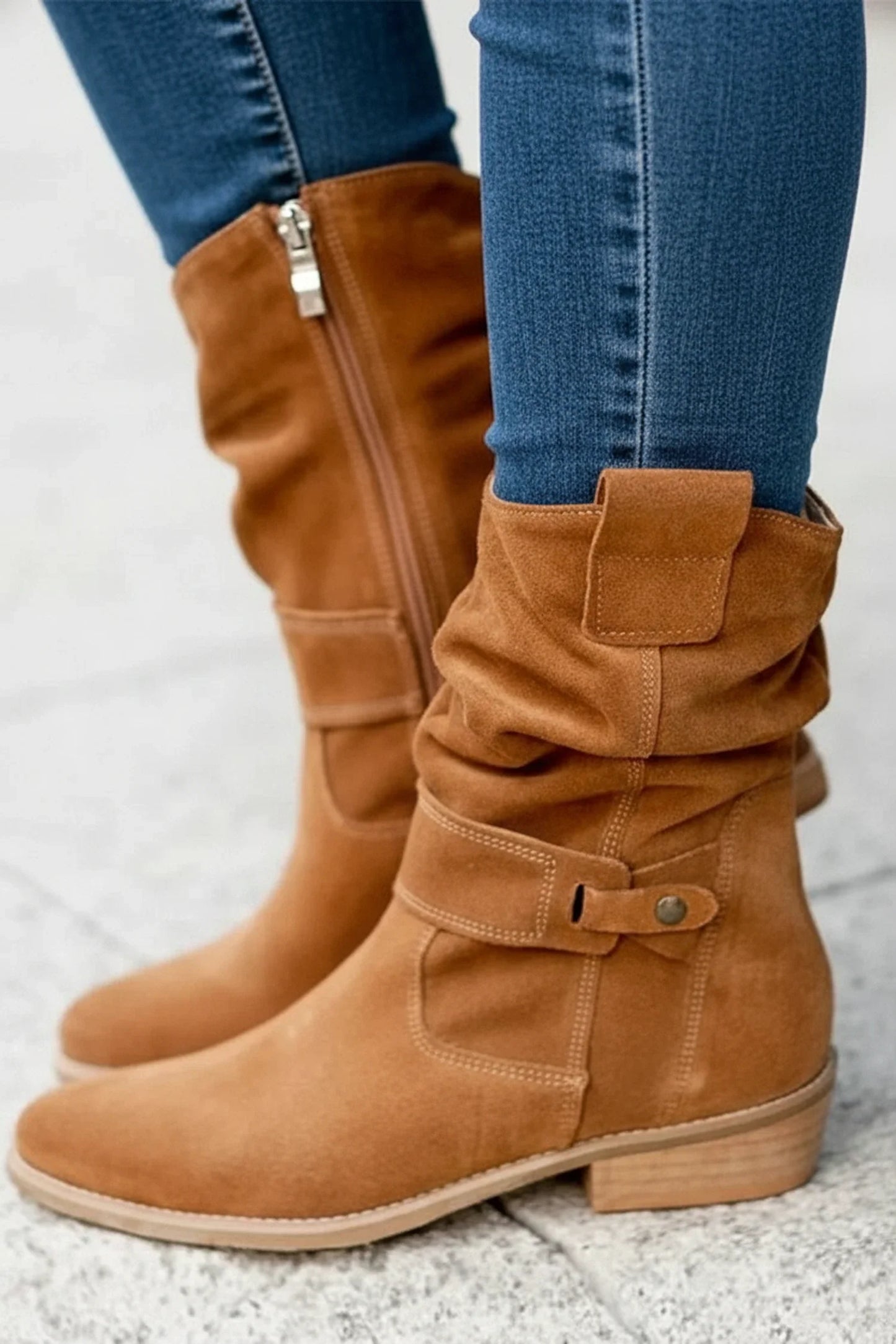 Women's Western Ankle Boots Slouch Style