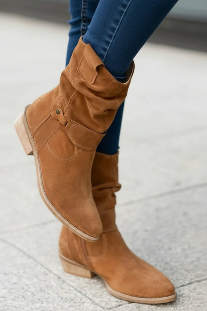 Women's Western Ankle Boots Slouch Style