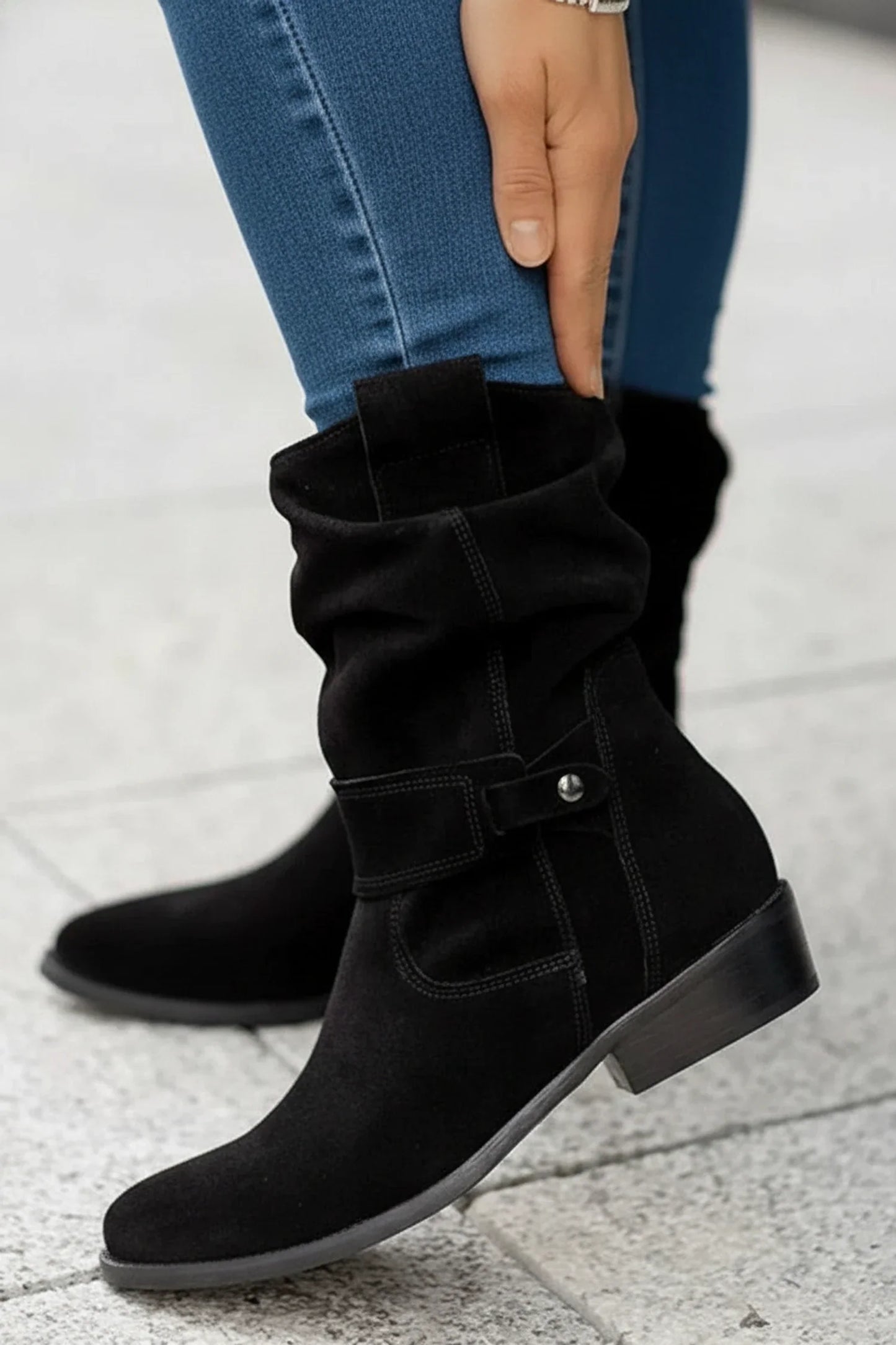 Women's Western Ankle Boots Slouch Style