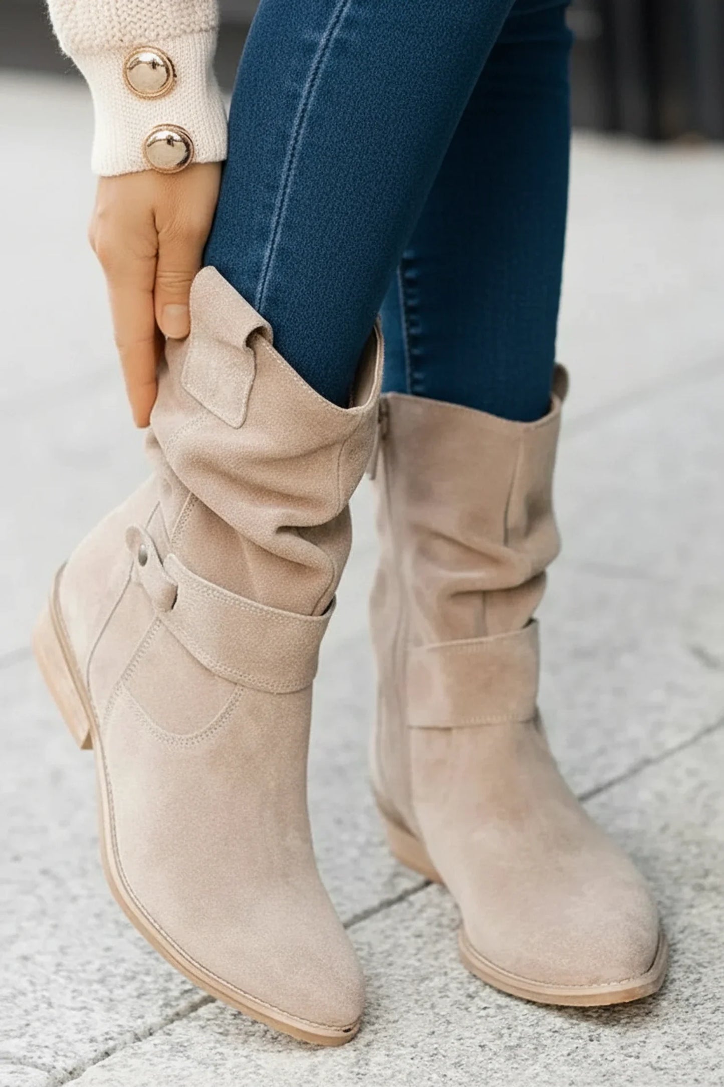 Women's Western Ankle Boots Slouch Style