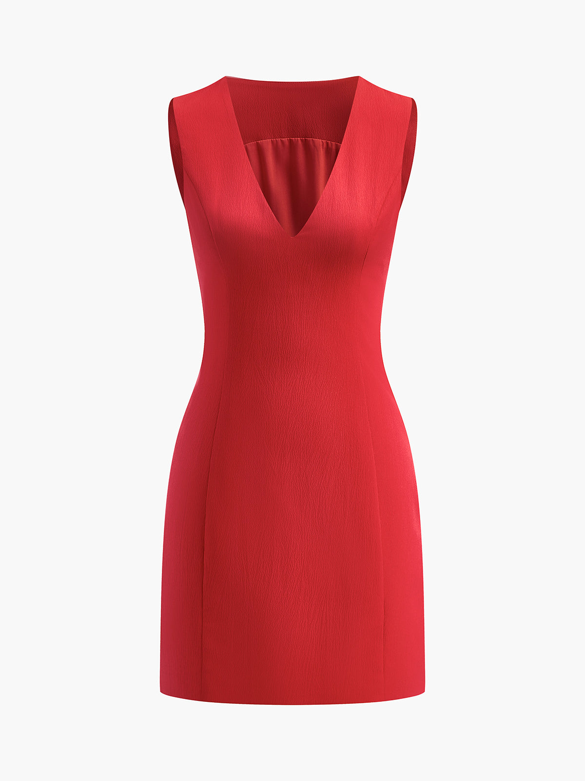 Women's Sleeveless V-Neck Mini Dress Fitted Summer