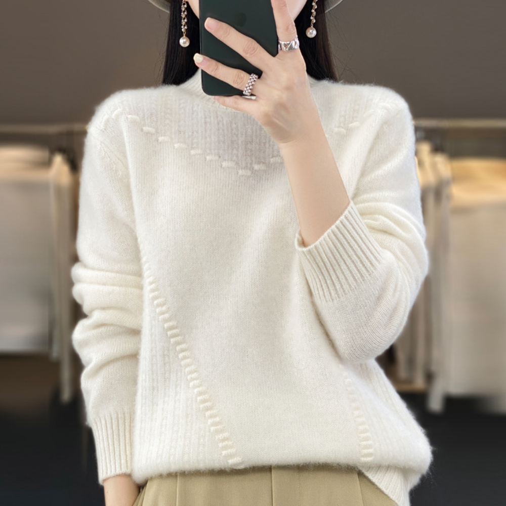 Women's Long Sleeve Mock Neck Sweater - VibreMode