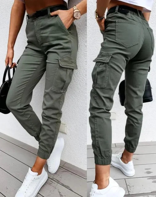 Women's High Waist Cargo Pants - VibreMode