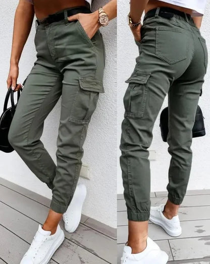 Women's High Waist Cargo Pants - VibreMode