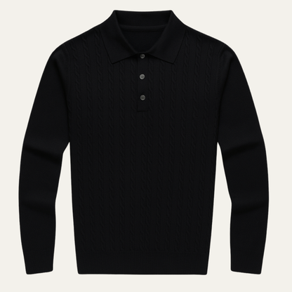 Men's Cotton Polo Sweater Soft Knit - VibreMode