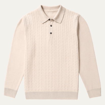 Men's Cotton Polo Sweater Soft Knit