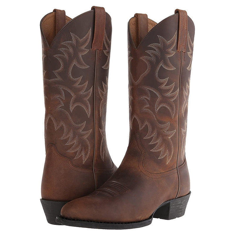 Fashionable Ladies Embroidered Western Boots - VibreMode