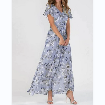 Women's Maxi Dress Floral Butterfly Sleeves