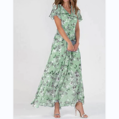 Women's Maxi Dress Floral Butterfly Sleeves