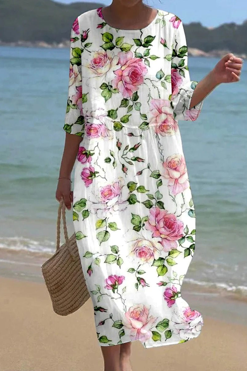 Ladies Pretty Floral Knee Length Dress