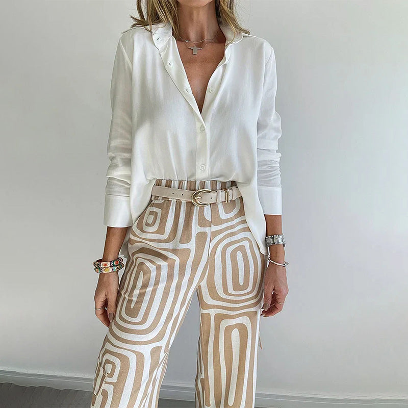 Women's Two Piece Straight Leg Pants Set