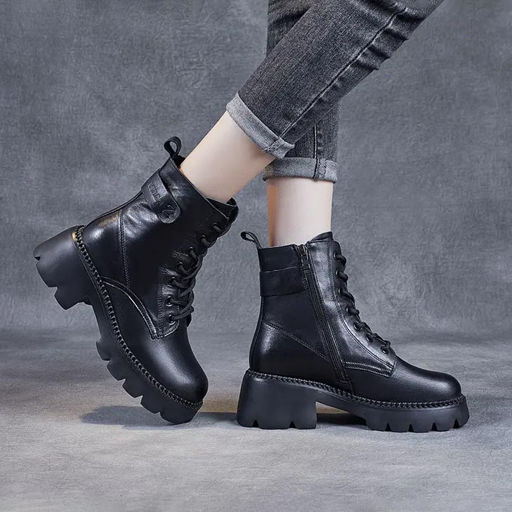 Women's Platform Boots Round Toe