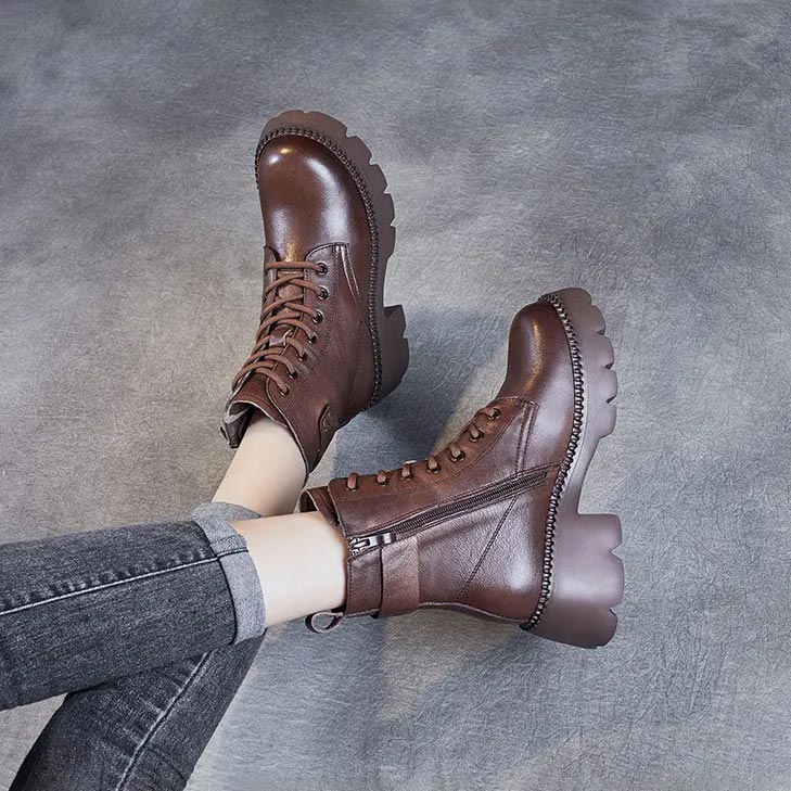 Women's Platform Boots Round Toe
