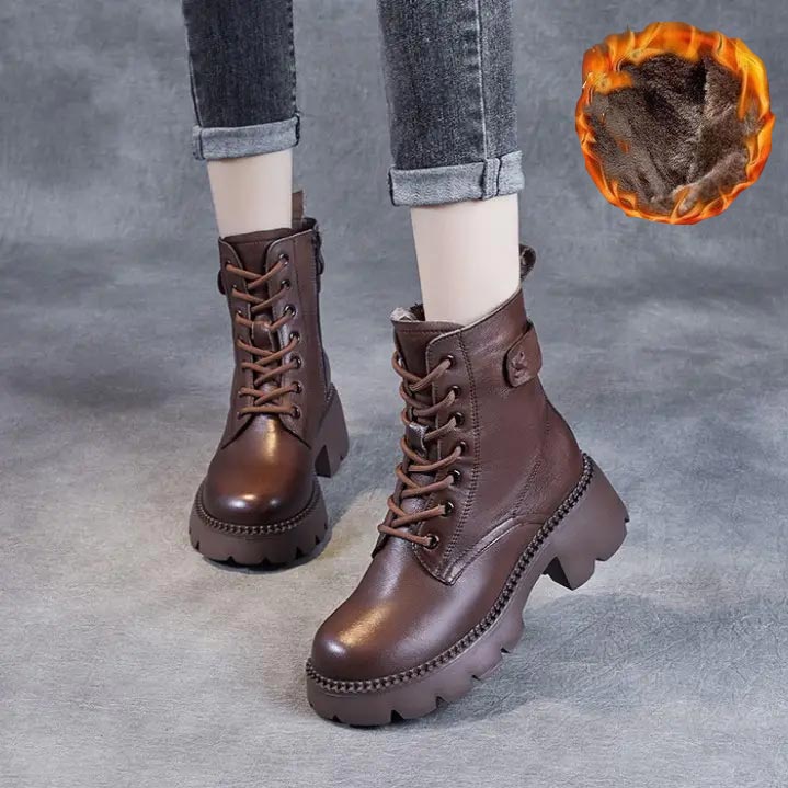 Women's Platform Boots Round Toe