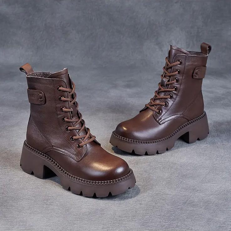 Women's Platform Boots Round Toe