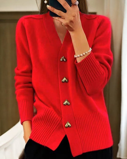 Chic Cardigan with Love Buttons
