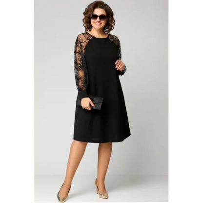 Women's Lace Sleeve Midi Dress - VibreMode
