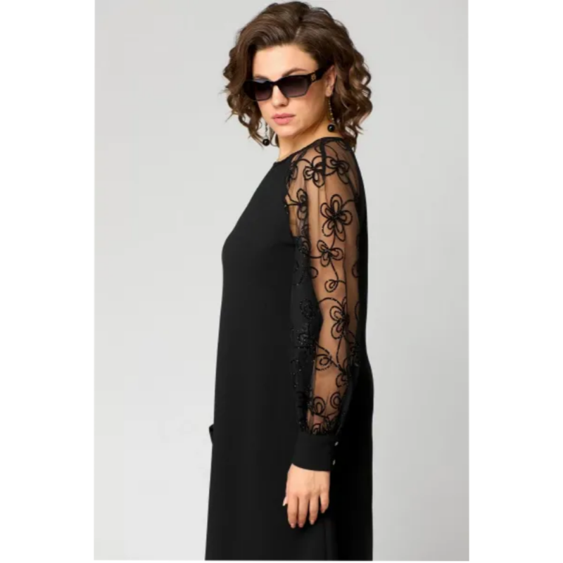 Women's Lace Sleeve Midi Dress