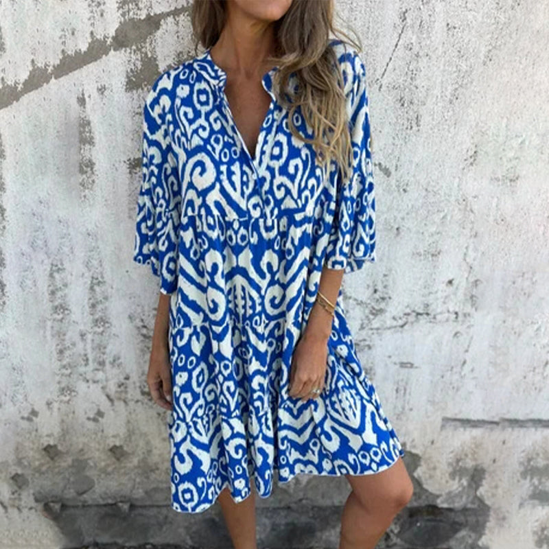 Women's Elegant Printed Dress - VibreMode