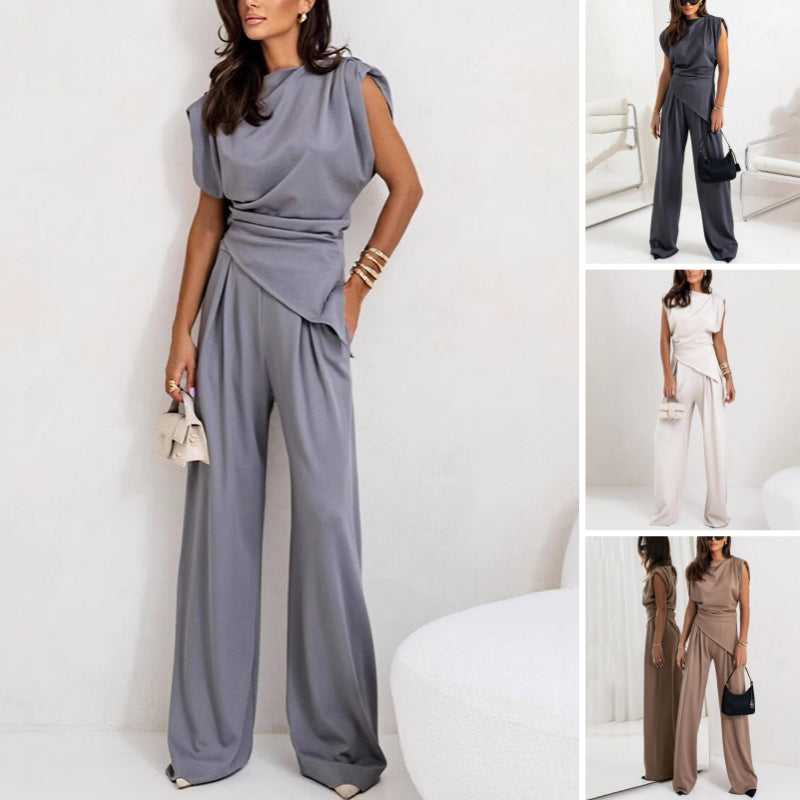 Women's Two Piece Straight Leg Pants Set - VibreMode