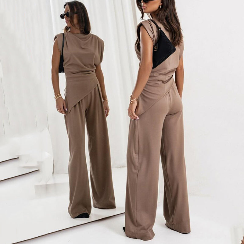 Women's Two Piece Straight Leg Pants Set