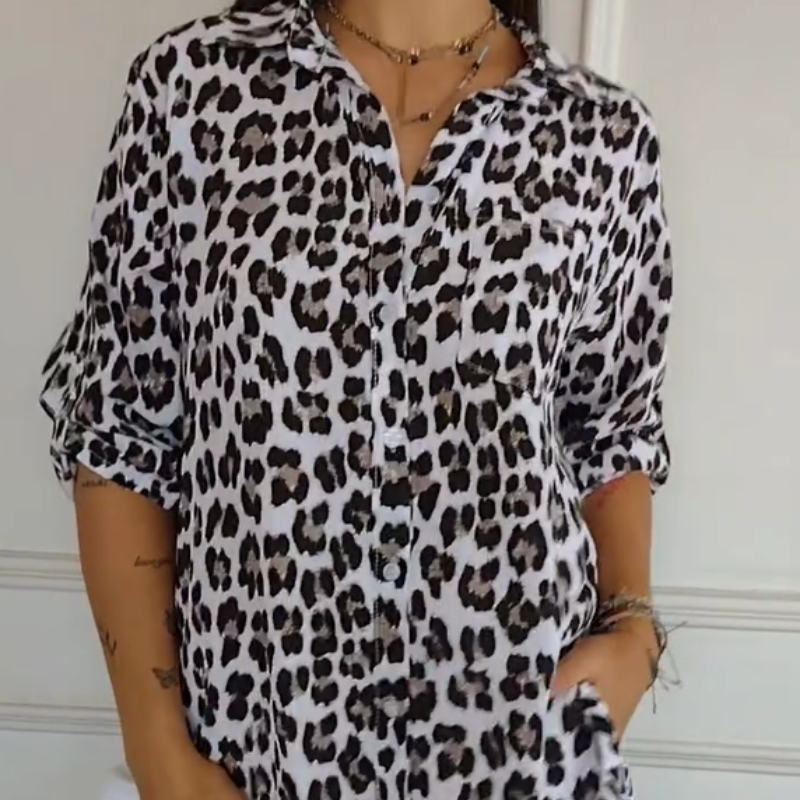 Women's Leopard Print Blouse - VibreMode