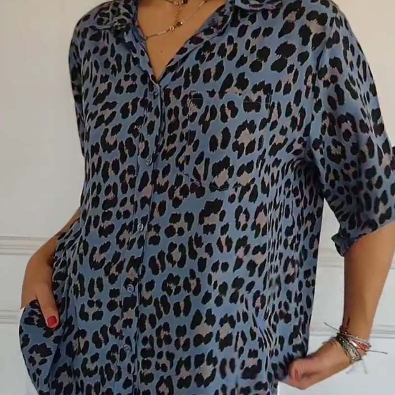 Fashionable Animal Print Women's Top