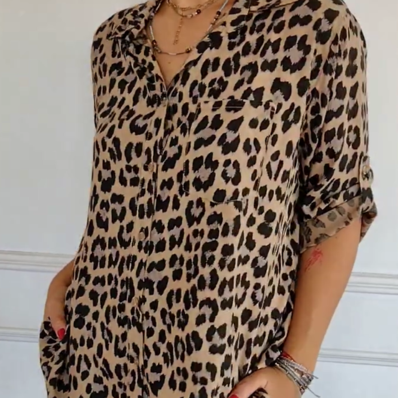 Fashionable Animal Print Women's Top