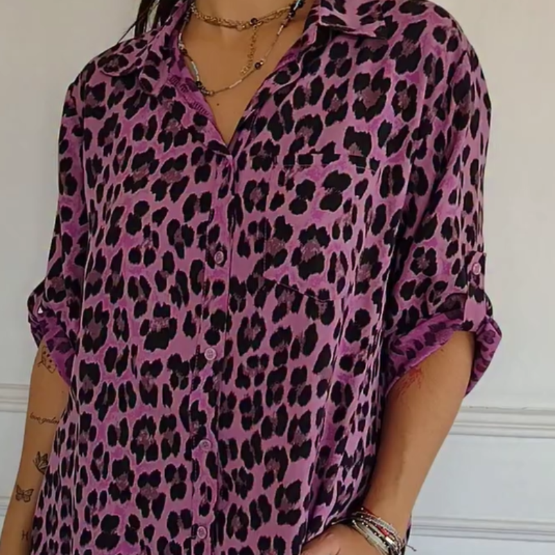 Fashionable Animal Print Women's Top