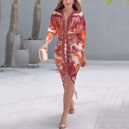 Trendy Floral Long Sleeve Dress