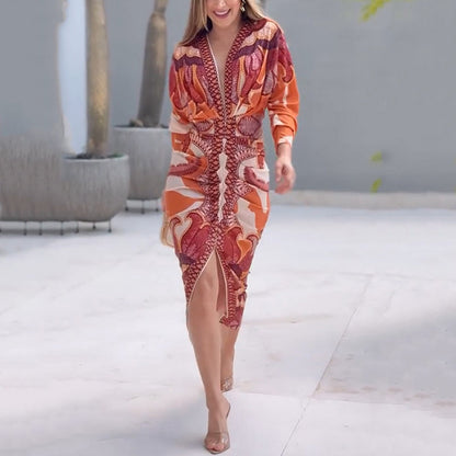 Trendy Floral Long Sleeve Dress