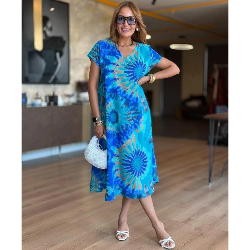 Relaxed Fit Floral Long Sleeve Maxi Dress
