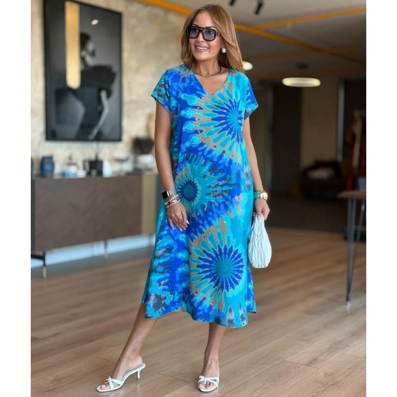 Relaxed Fit Floral Long Sleeve Maxi Dress