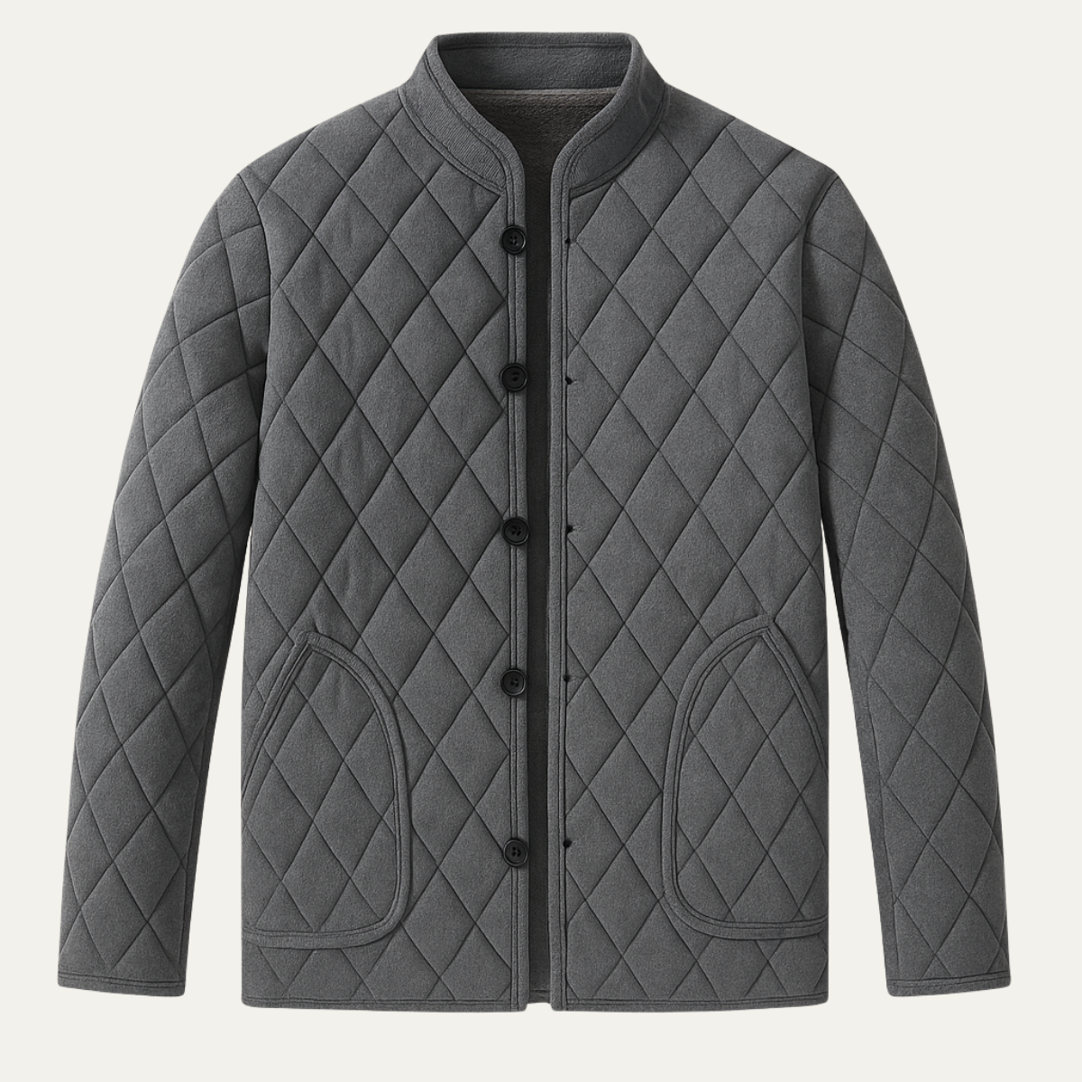 Men's Quilted Winter Jacket Thick Padded Fleece Lining - VibreMode