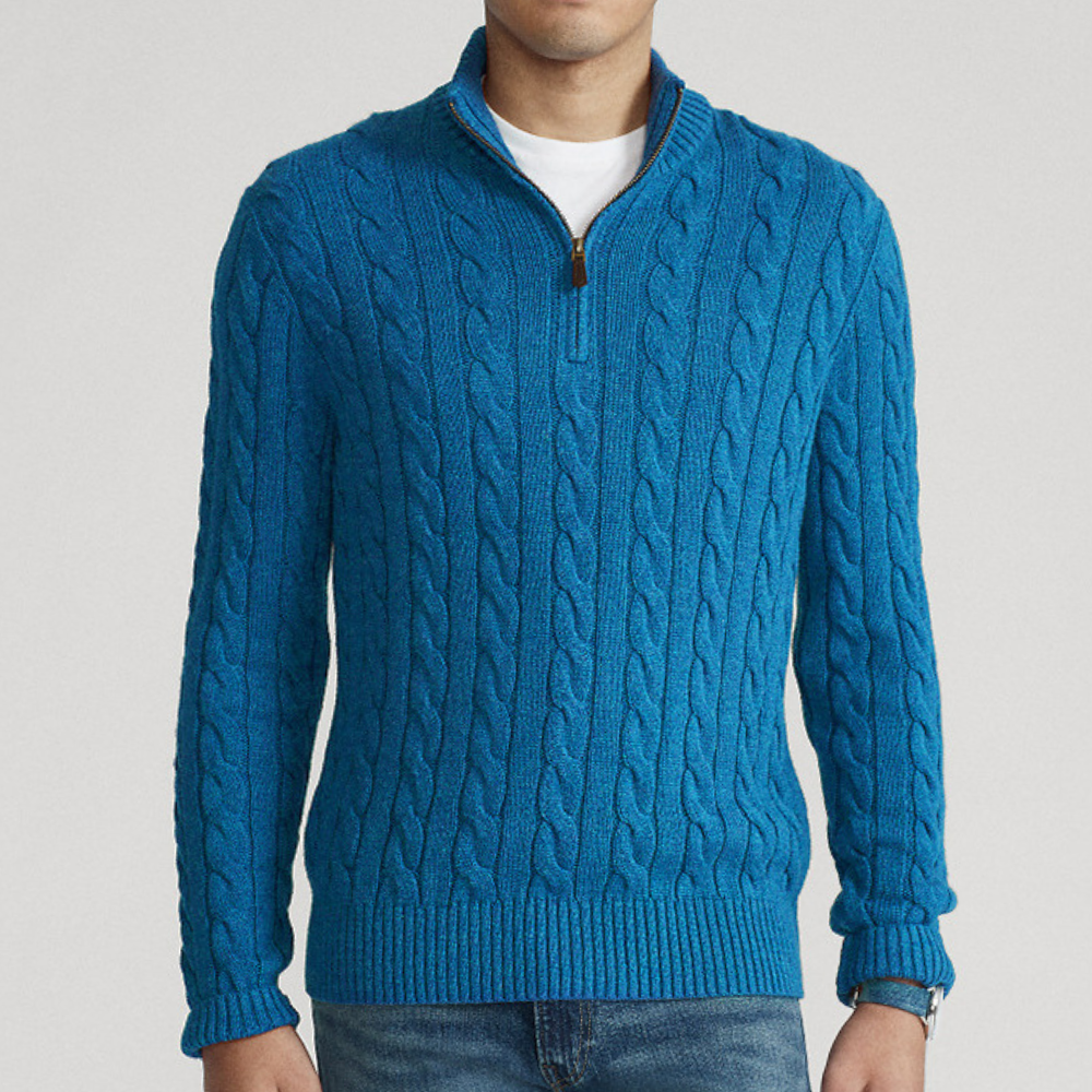 Image of Stan | Men's Quarter-Zip Cable Knit Sweater