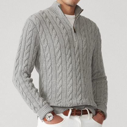 Image of Stan | Men's Quarter-Zip Cable Knit Sweater